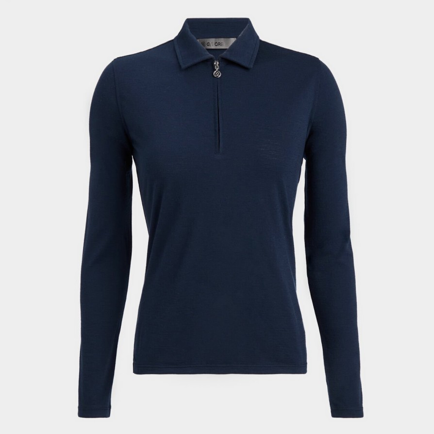 G FORE Lightweight Tech Performance Fine Wool Long Sleeve Polo Polos