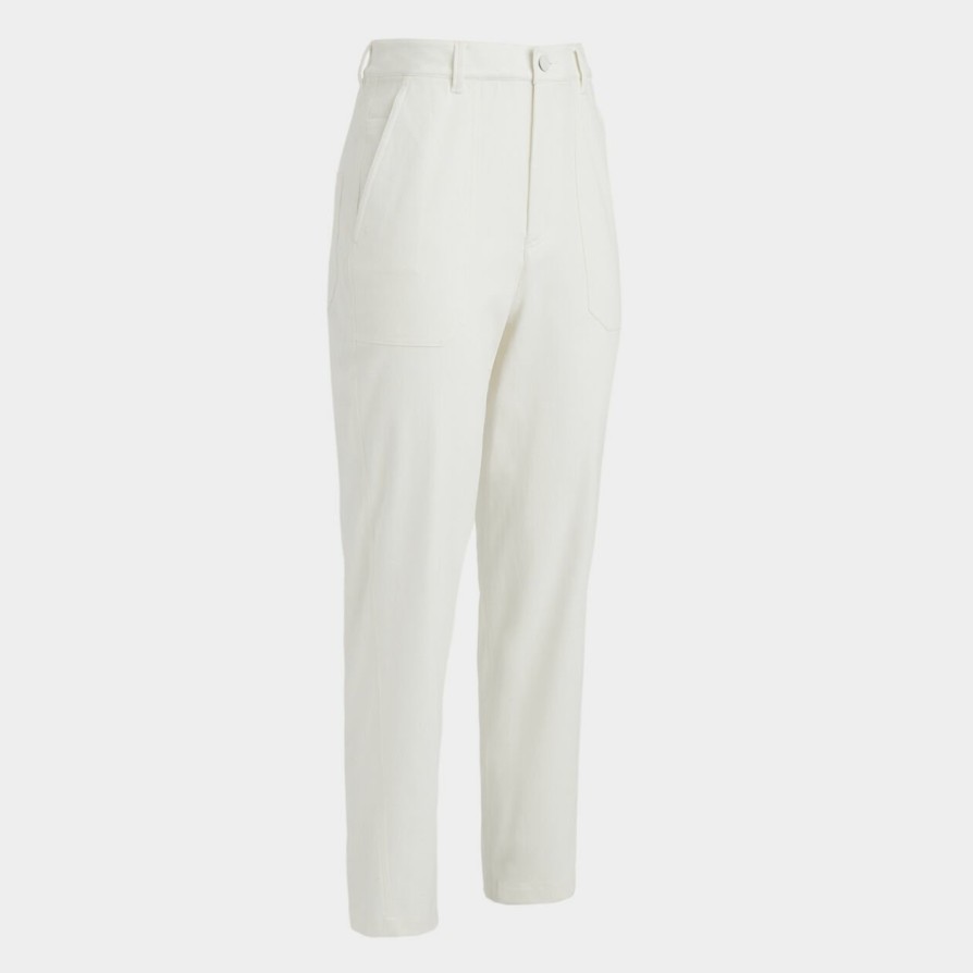 G FORE Cotton Twill High Rise Straight Tapered Leg Trouser Pants