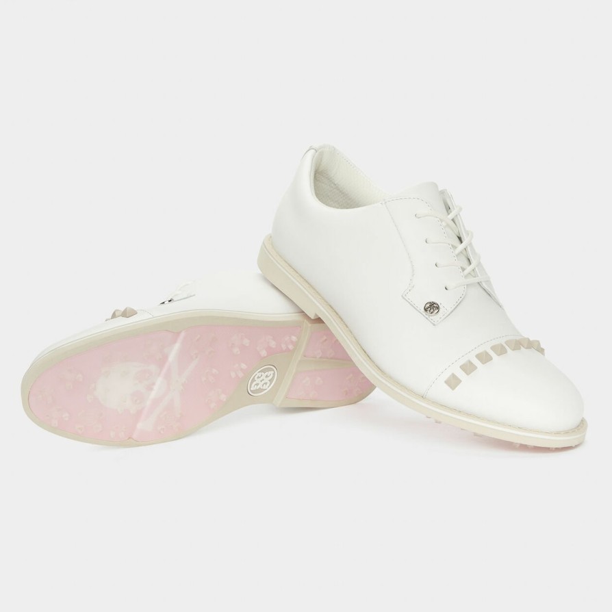 G FORE Women'S Gallivanter Pebble Leather Stud Cap Toe Golf Shoe Gallivanter