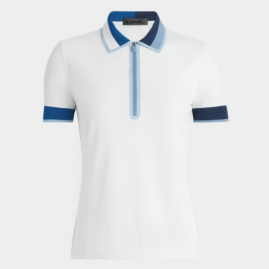 G FORE Contrast Quarter Zip Tech Pique Polo Polos