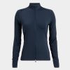 G FORE Silky Tech Nylon Ruched Full Zip Layer Mid Layers