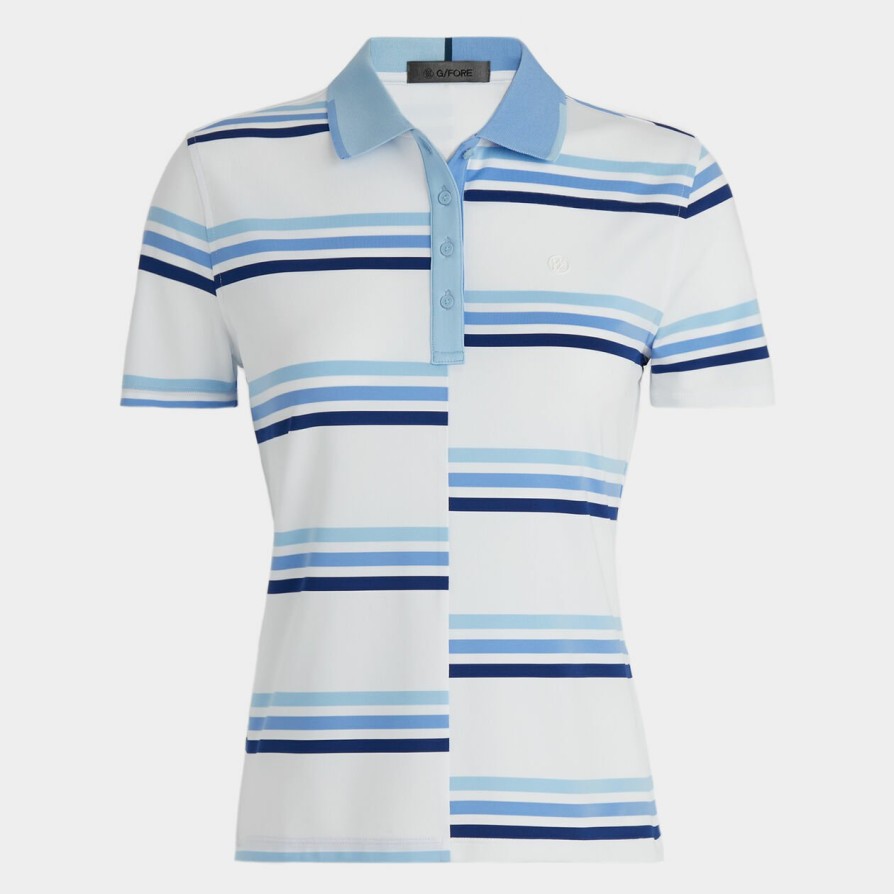 G FORE Offset Gradient Stripe Tech Jersey Polo Polos