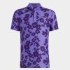 G FORE Tonal Floral Tech Pique Modern Spread Collar Polo Polos & Shirts