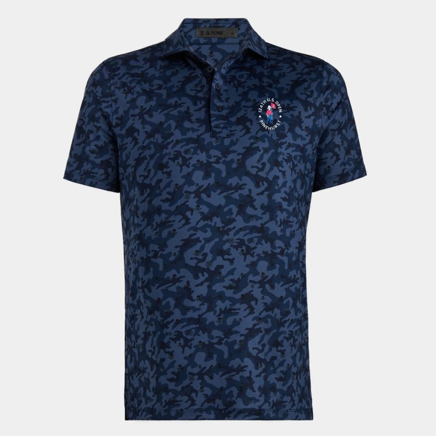 G FORE Limited Edition 2024 U.S. Open Mapped Icon Camo Tech Jersey Polo Polos & Shirts