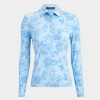 G FORE Peony Sketch Silky Tech Nylon Long Sleeve Polo Polos