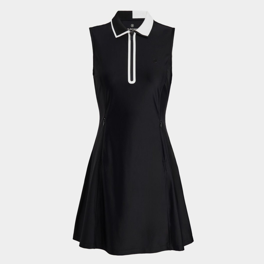 G FORE Contrast Collar Tech Nylon Quarter Zip Dress Skorts & Dresses