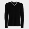 G FORE V Neck Waffle Knit Merino Wool Sweater Sweaters