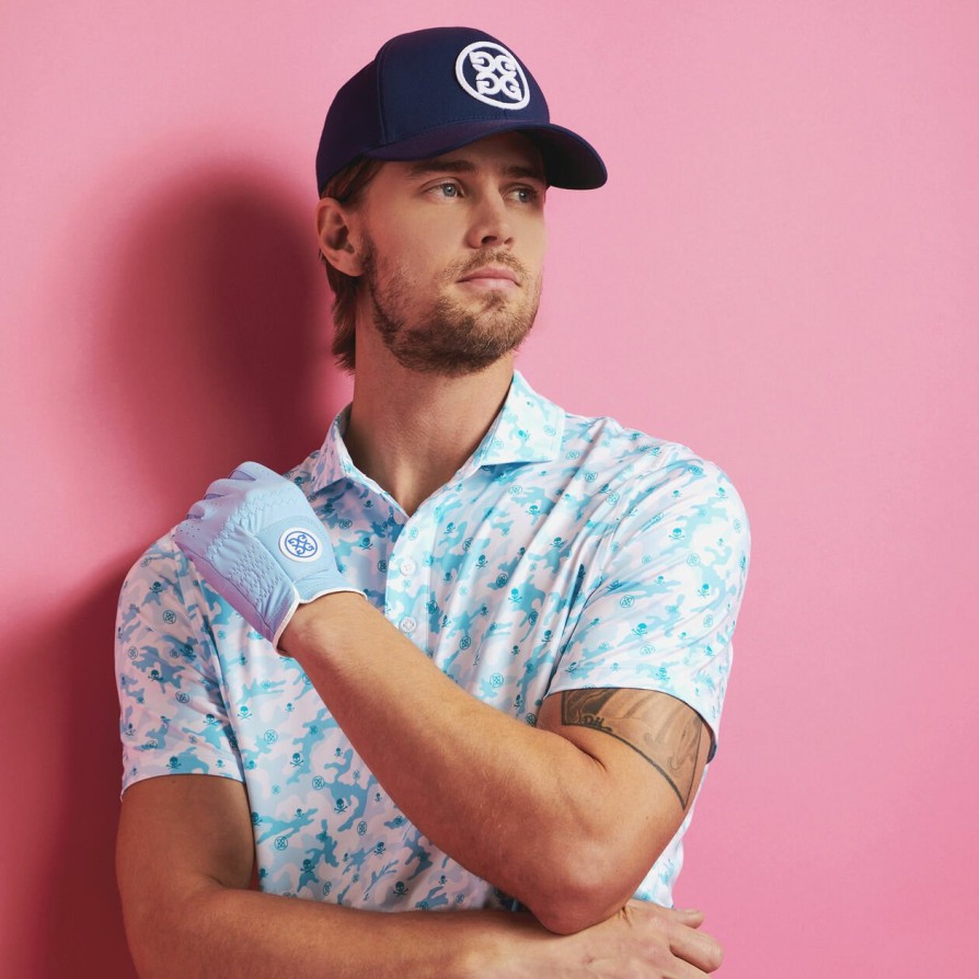 G FORE Mapped Icon Camo Tech Jersey Modern Spread Collar Polo Polos & Shirts