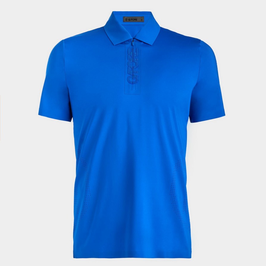 G FORE Performance Nylon Perforated Circle G'S Modern Spread Collar Polo Polos & Shirts